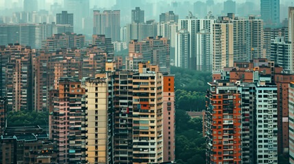 chinesische stadt mit vielen hochhäusern