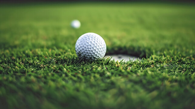 golfball kurz vor dem einlochen