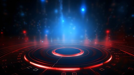 
red and blue Abstract technology background circles digital hi-tech technology design background. concept innovation. vector illustration