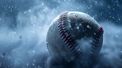 frostiger kalter baseball im schnee