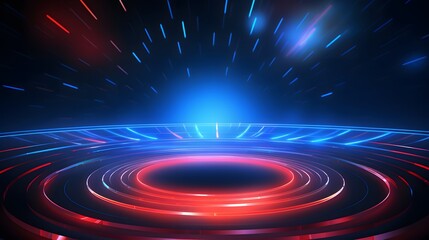 Obraz premium red and blue Abstract technology background circles digital hi-tech technology design background. concept innovation. vector illustration