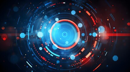 Fototapeta premium red and blue Abstract technology background circles digital hi-tech technology design background. concept innovation. vector illustration