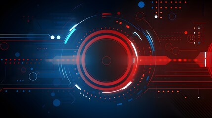 
red and blue Abstract technology background circles digital hi-tech technology design background. concept innovation. vector illustration
