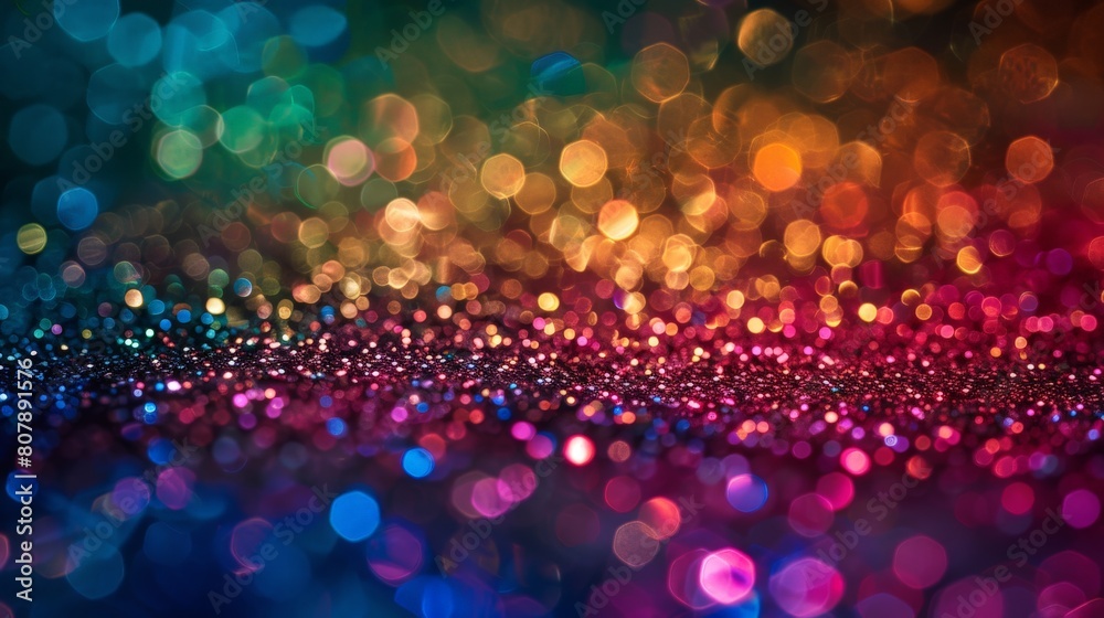 Poster A vibrant and colorful bokeh background that creates a mesmerizing visual effect with out-of-focus lights in various hues