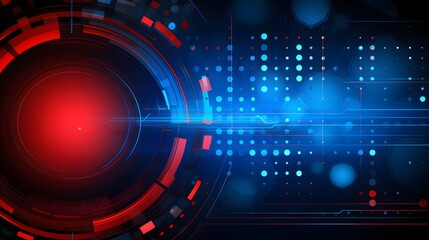 Obraz premium red and blue Abstract technology background circles digital hi-tech technology design background. concept innovation. vector illustration
