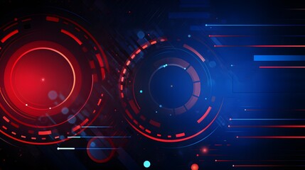 
red and blue Abstract technology background circles digital hi-tech technology design background. concept innovation. vector illustration