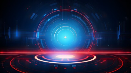 
red and blue Abstract technology background circles digital hi-tech technology design background. concept innovation. vector illustration