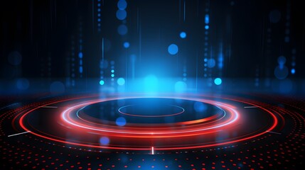 
red and blue Abstract technology background circles digital hi-tech technology design background. concept innovation. vector illustration