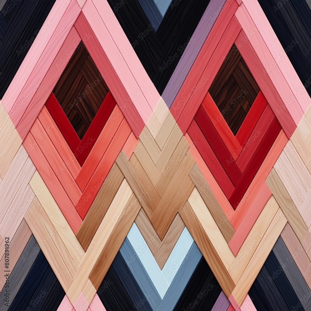 Leinwandbilder a piece of art featuring a colorful and intricate pattern, with various shapes and hues blending tog