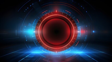 Fototapeta premium red and blue Abstract technology background circles digital hi-tech technology design background. concept innovation. vector illustration