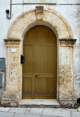ancient portals in the historic center of patù salento italy