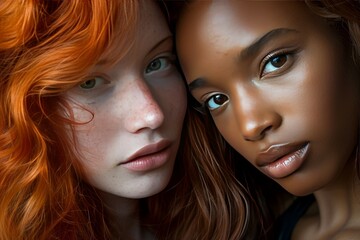 two beautiful women portrait