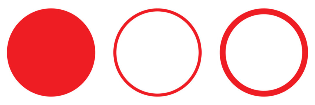 red circle frame icon. isolated on white background. Vector illustration eps10.