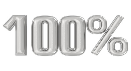 100 Percent Number 3D Render