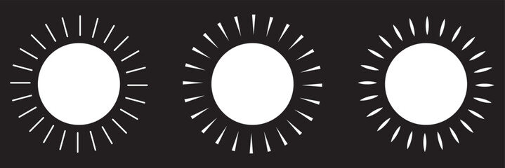 Label Circle white. Circles. Logo Sticker. Emblem Round. Icon.   isolated on black background. Vector illustration eps10