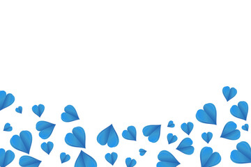 Blue falling heart papercut
