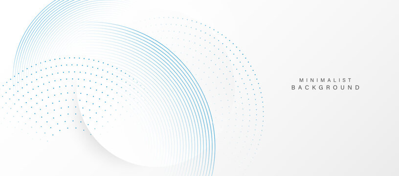 Abstract white background with blue circle rings. Digital future technology concept. vector illustration.	
