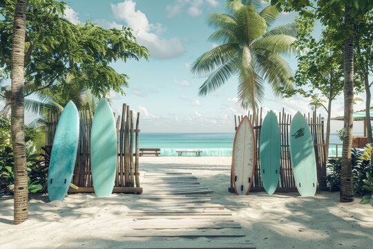 Surfboard shop on the beach