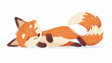 Playful cartoon fox resting on a sunny day