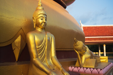 golden buddha statue at the big buddha temple on Koh Samui temple in thailand