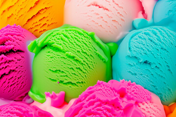 Close-up of popsicles of popsicles in bright colors