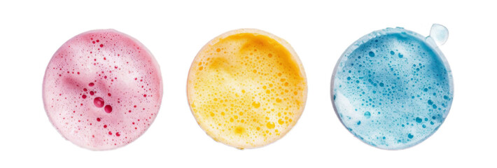 Set of foam of cosmetic cleanser isolated on transparent background