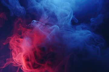 Red, blue smoke black background. Color smoke. Water splash. Cosmic stardust.