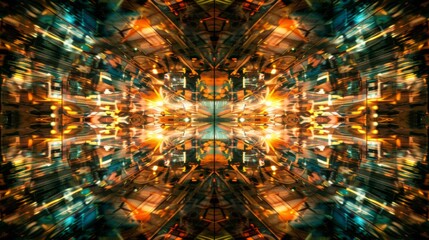 Obraz premium Mesmerizing Kaleidoscopic Light Patterns Abstract Background
