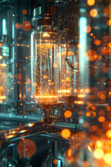 Obraz premium Modern facility showcasing hydrogen fuel cell electric generation