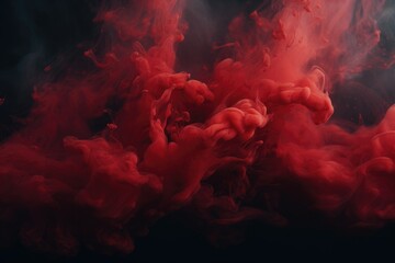 Fototapeta premium Red smoke on black background. Color smoke. Water splash. Cosmic stardust.