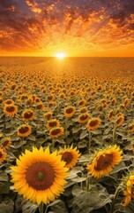 Obraz premium sunflower on sunset background