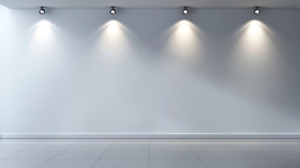 lounge white wall with spotlights