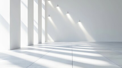 lounge white wall with spotlights