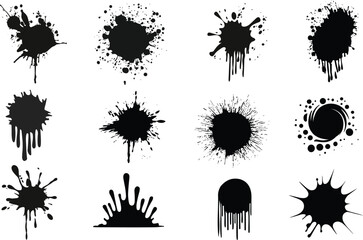  Set of paint splash, vector illustration.