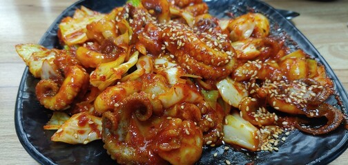 Stir-fried Octopus and vegetable