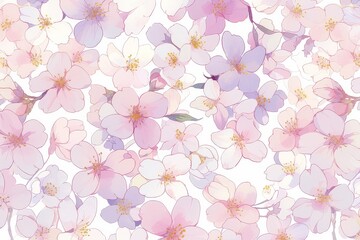 A seamless pattern of delicate cherry blossoms dancing in the wind