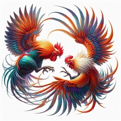 Obraz premium colorful roosters