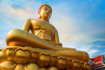 The Big Seated Buddha Statue (Buddha Dhammakaya Dhepmongkol) at Wat Paknam Phasi Charoen (temple)...