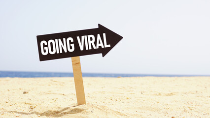 Going viral is shown using the text