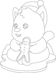 Dog Christmas Cookie Animal Vector Graphic Art Illustration