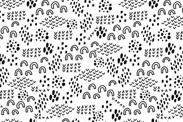 Abstract pattern with swirl, drops, splash, heart, crosshatch elements. Vector illustration for textile, fabric, wallpaper, interior design