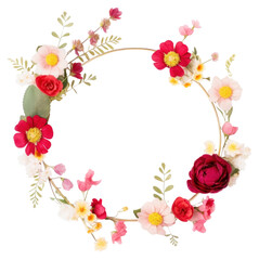PNG  Flower circle wreath yellow.