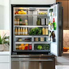 silver color refrigerator