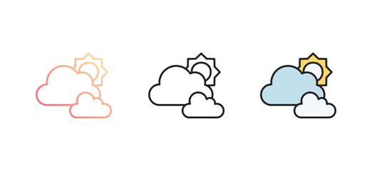 Cloudy Day icon design with white background stock illustration