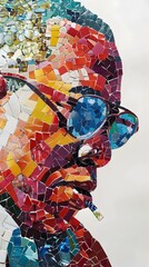 Chewing Gum Mosaic Portrait of a Grandmaster: A Pop Art Tribute to Chess Culture