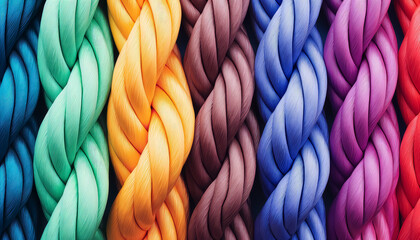 A colorful rope with a rainbow of colors