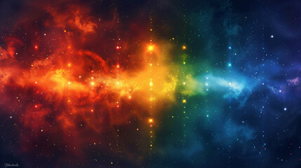 Vibrant cosmic nebula: stars, space and light in harmonious display