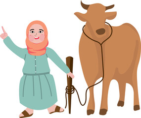 muslim people buying sacrificial animals from farmers to celebrate eid al adha