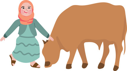 muslim people buying sacrificial animals from farmers to celebrate eid al adha