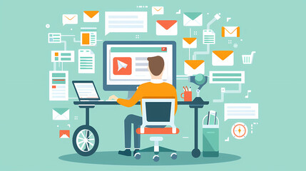 Email Accessibility: An inclusive image showing a person using assistive technology to read and respond to emails